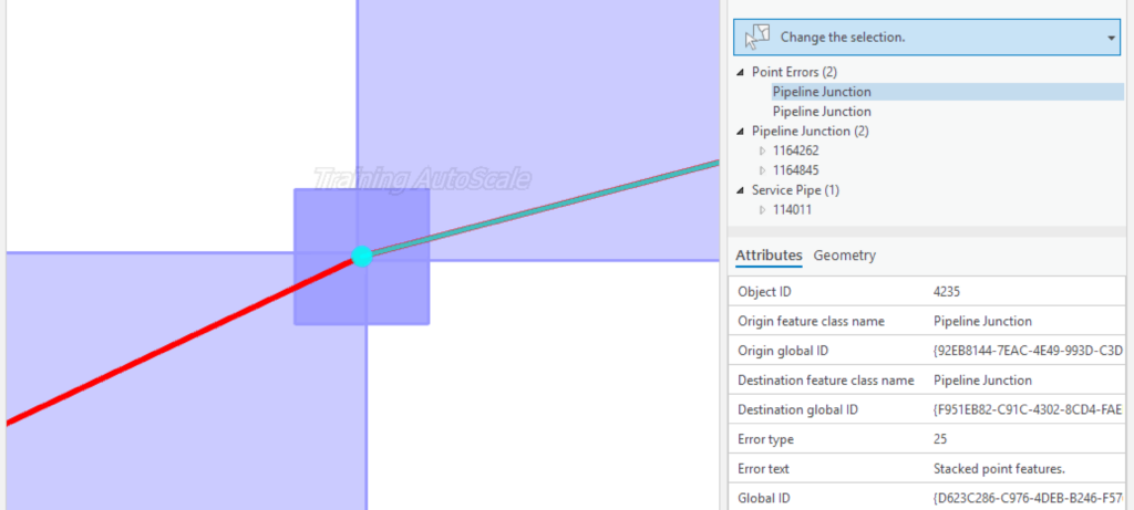 Screenshot showing stacked point errors