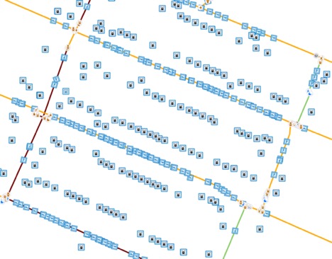 Illustration of modeled the connection between customer meters and service taps as connectivity associations